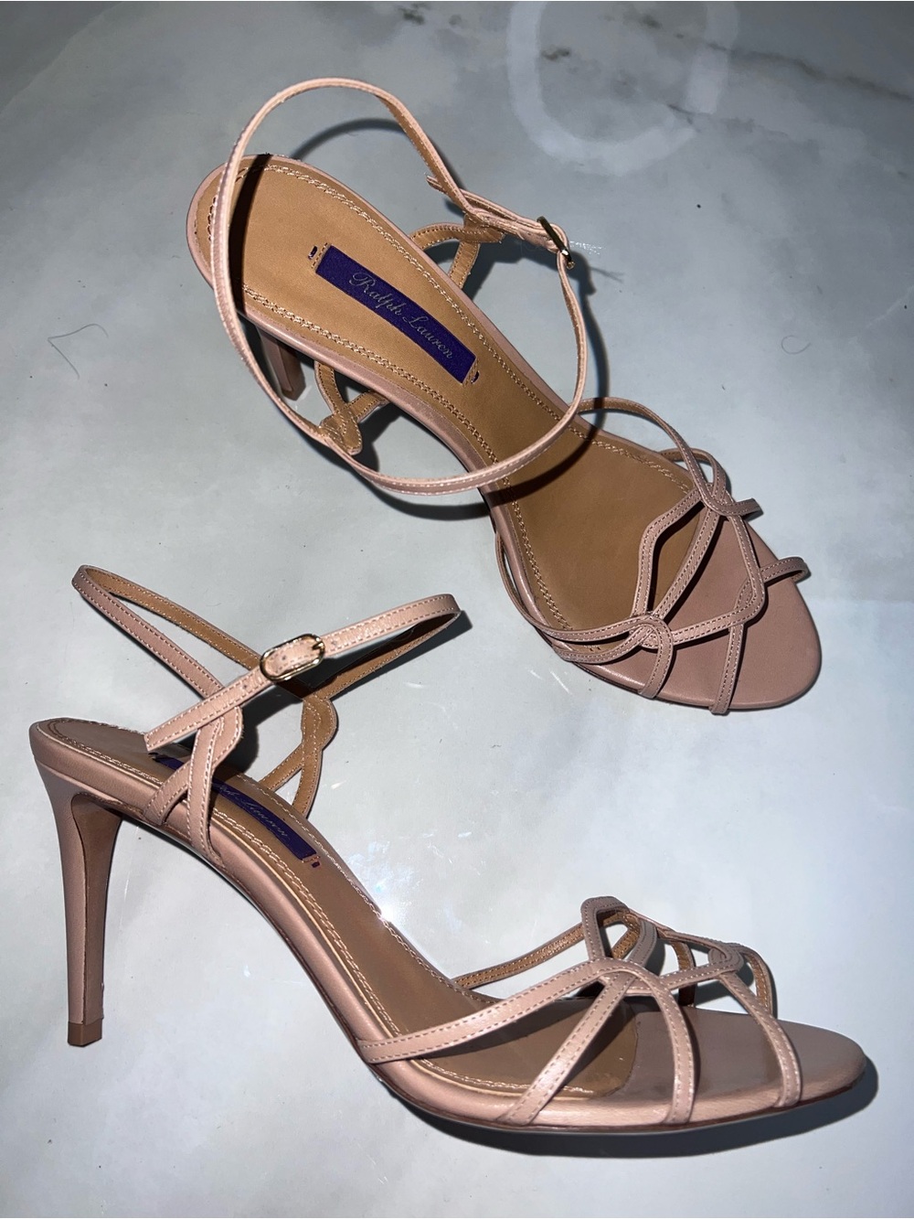 Ralph Lauren Collection Aralyn Goatskin Sandal Nude Tan size 39